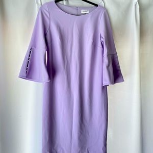 Calvin Klein Purple Bell Sleeve Dress Size 10